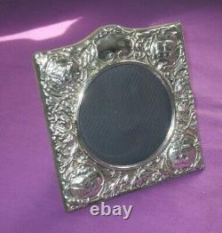 Vintage Style Art New Embossed Angelots Sterling Silver Photo Frame