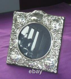 Vintage Style Art New Embossed Angelots Sterling Silver Photo Frame