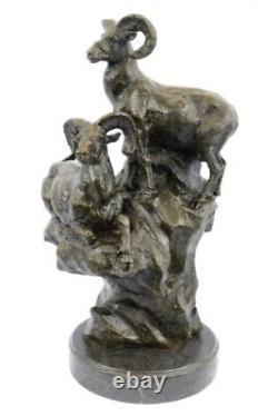 Vintage Style Art New Ram Horn Head Bust Bronze Art Statue Sculpture