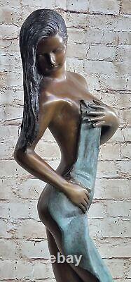 Vintage Style Art Nouveau Bronze & Marble Victorian Erotic Semi-Statue