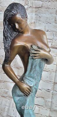 Vintage Style Art Nouveau Bronze & Marble Victorian Erotic Semi-Statue