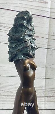 Vintage Style Art Nouveau Bronze & Marble Victorian Semi-Nude Erotic Woman