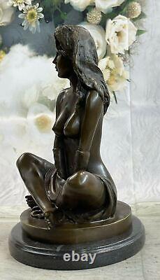 Vintage Style Art Nouveau Bronze Victorian Erotic Nude Woman Statue Deal