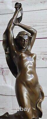 Vintage Style Art Nouveau - Nymph / Goddess - Bronze Marble Base Cast Figurine