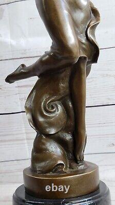 Vintage Style Art Nouveau - Nymph / Goddess - Bronze Marble Base Cast Figurine