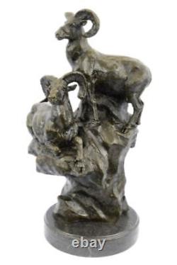 Vintage Style Art Nouveau RAM Horn Head Bust Bronze Art Statue Sculpture Decor
