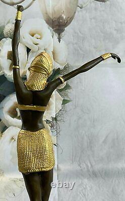 Vintage Style Chiparus Belly Dancer Bronze Sculpture Figurine Art Nouveau