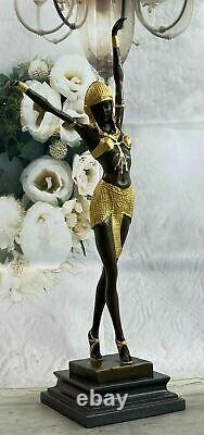 Vintage Style Chiparus Belly Dancer Bronze Sculpture Statue Art Nouveau Décor