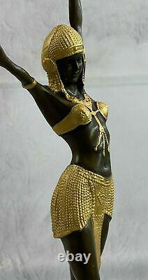 Vintage Style Chiparus Belly Dancer Bronze Sculpture Statue Art Nouveau Décor