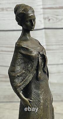 Vintage Style French Art Nouveau Victorian Bronze Woman Sculpture Salon Statue