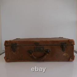 Vintage Travel Cardboard Suitcase Brass Art Deco Belle Epoque 1920 1930 France