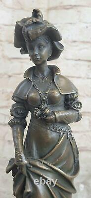 Vintage Victorian Art Nouveau Artist Signed Bronze Patina Spelter Cast Gift