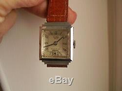 Vintage Watch Huma 40s Art Deco Curvex New Stock