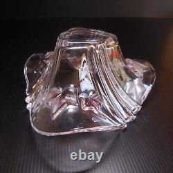 Vintage White Pink Crystal Art Nouveau Decor Table Home Empty Pocket Tray N7327