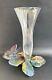 Vintage Signed Daum France Crystal Soliflore Vase With Floral Butterfly Art Nouveau Design