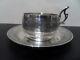 Vintage Silver Cup With Saucer And Saucer With Minerve Hallmark Art Nouveau