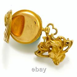 Women's Art New Gold Revers Watch With 18k Brooch Gold Ca1909