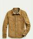 Zayn Leather Male Daim Jacket True Leather Brown Button Shirt Size Smlx