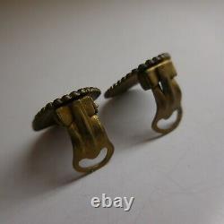 2 boucles d'oreille bronze cuivre bijou vintage 1920 art nouveau fait main N8502