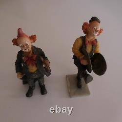 2 figurines clowns résine SPAIN vintage art déco Espagne design PN France N3022