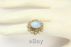 3.85 Carats Art Déco Vintage Ancien Opale Diamant Bague Coktail Années 1920