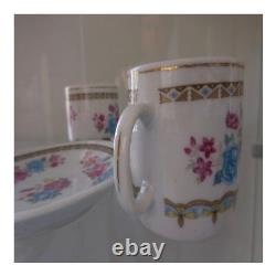 3 tasses café céramique porcelaine vintage art nouveau déco design PN France N59