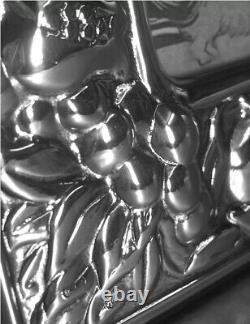 925 Argent Sterling Cadre Photo Antique Vintage Art Nouveau Grenade 13x18(V)