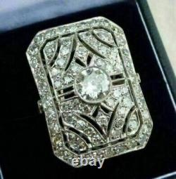 Ancien Art Déco Fiançailles Diamant Vintage Bague 14K Wgold FN