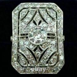 Ancien Art Déco Fiançailles Diamant Vintage Bague 14K Wgold FN