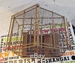Ancienne Cage à Canaris Chardonneret vintage vers 1900 bois et métal à restaurer