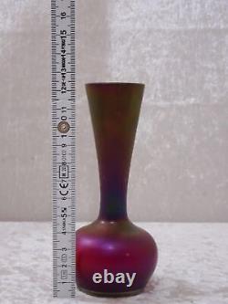 Antique Art Nouveau Design Vase en Verre Lustre Vintage Um 1900 12,5 CM