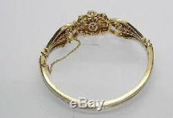 Antique Bracelet en Or Art Nouveau Vintage Rigivo Diamants Opales Perles America