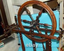 Antique Rouet France SPINNING WHEEL Big Wheel 17 incomplet Deco Vintage laine