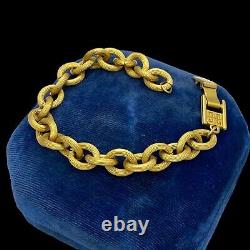 Antique Vintage Art Nouveau 14k or Jaune Rempli Gf Câble Bracelet Chaîne 26.1g