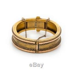 Antique Vintage Art Nouveau 14k or Rempli Gf Étrusque Mariage Bracelet Bracelet