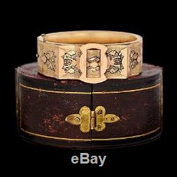 Antique Vintage Art Nouveau 14k or Rempli Gf Taille D'Epargne Mariage Bracelet
