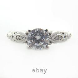 Art Déco 10k or Blanc Finition Vintage Brillant Diamant Mariage Bague 1.20 Cts