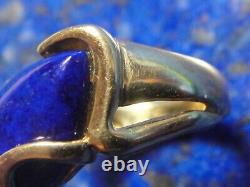 Bague Vintage Or 18k 750 + Lapis Lazuli Art Nouveau / Déco 7,09g T59