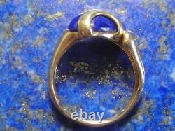 Bague Vintage Or 18k 750 + Lapis Lazuli Art Nouveau / Déco 7,09g T59