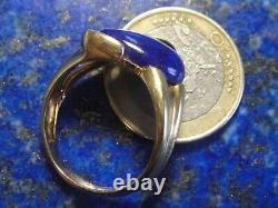 Bague Vintage Or 18k 750 + Lapis Lazuli Art Nouveau / Déco 7,09g T59