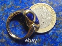 Bague Vintage Or 18k 750 + Lapis Lazuli Art Nouveau / Déco 7,09g T59