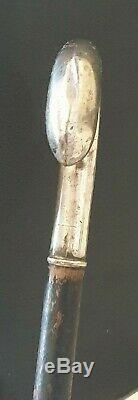 Belle Canne de Marche Argent Massif. Vintage Sterling Silver Walking Stick