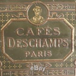 Boite CAFES DESCHAMPS PARIS Belle Epoque Art Nouveau Déco vintage France N3087