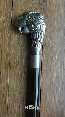 Canne de Marche Argent Art Nouveau. Vintage Sterling Silver Walking Stick