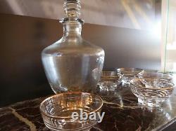 Carafe verres service liqueur alcool art-déco art nouveau vintage XXe PN France