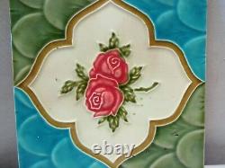 Carreau Art Nouveau Saji Japon Majolique Vintage Rose Fleur Design Collection