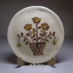 Céramique faïence assiette plate bouquet fleuri vintage art nouveau France N7680