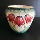 Céramique Faïence Barbotine Tulipe Cache-pot Récipient Vintage Art Nouveau N5914