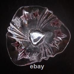Coupe vide-poche cristal blanc rose vintage art nouveau déco table maison N7327