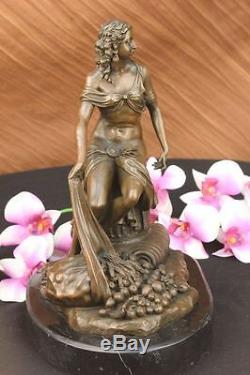 Fait à la Main Bronze Buste de Maiden Style Vintage Paris France Fonte Art Déco